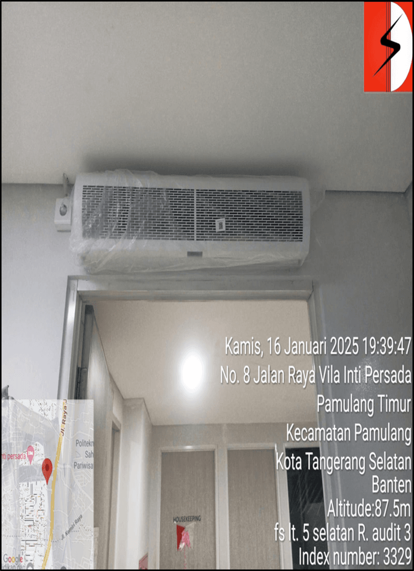 Pemasangan air curtain baru CKEFM-1212-Y2-S 15 Januari 2025
