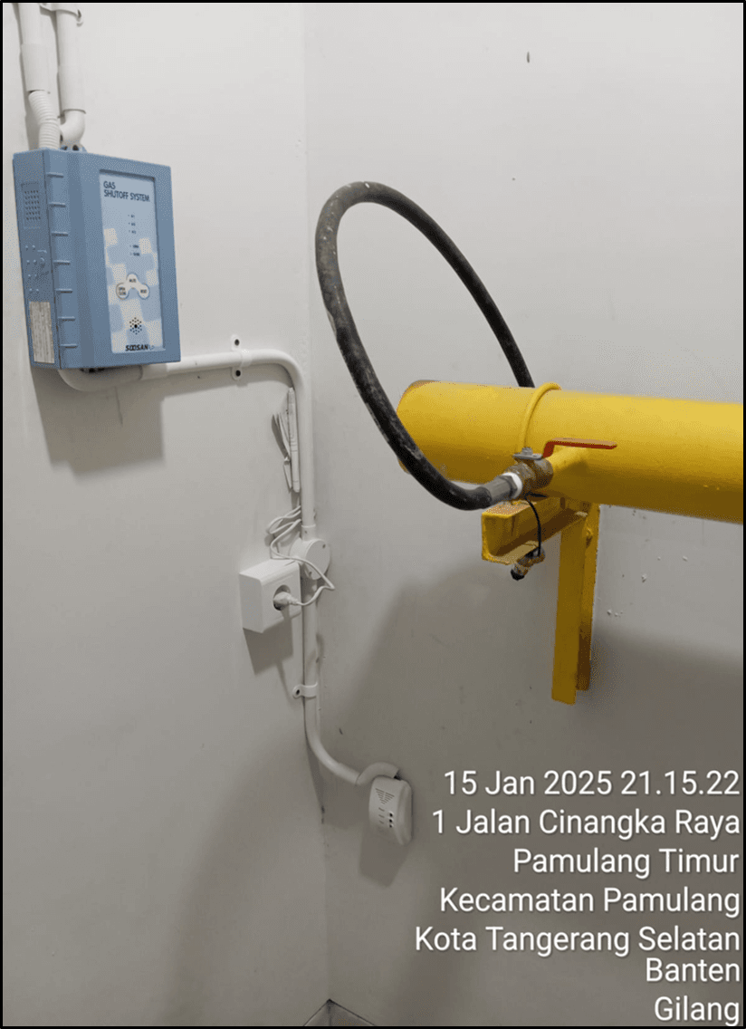 Penambahan stop kontak untuk detector gas di ruang central LPG 15 Januari 2025